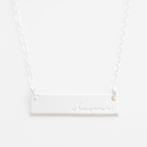 'I Love Us' Bar Necklace