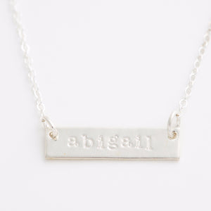Personalized Skinny Bar Necklace