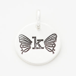 Tiny Butterfly Initial Charm