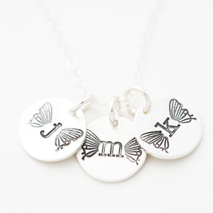 Tiny Butterfly Initial Charm