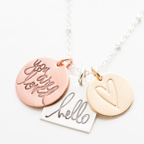 Heidi Swapp™ 'Choose Happy' Silver Charm Necklace – Littlefield Lane