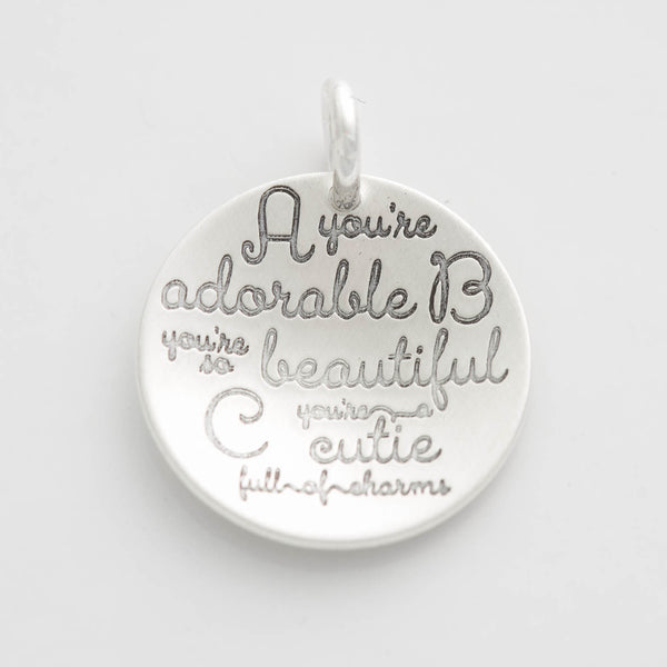 'A, You're Adorable, B, You're So Beautiful' Charm