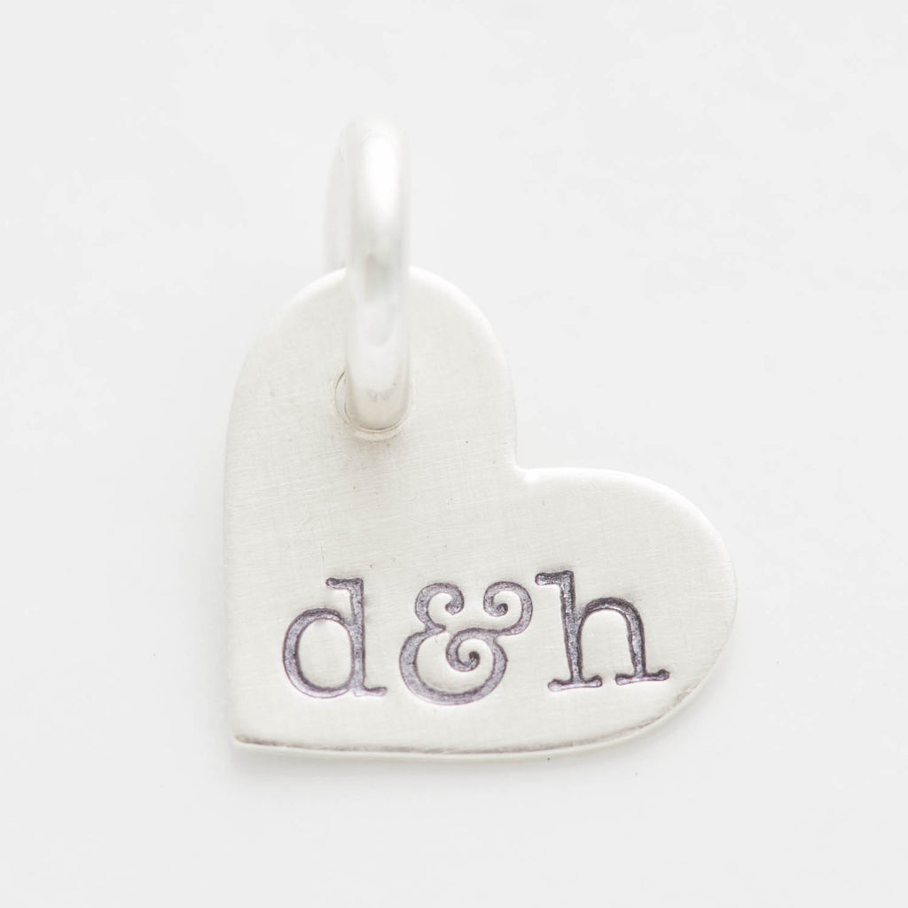 Personalized Initials Tiny Heart Charm