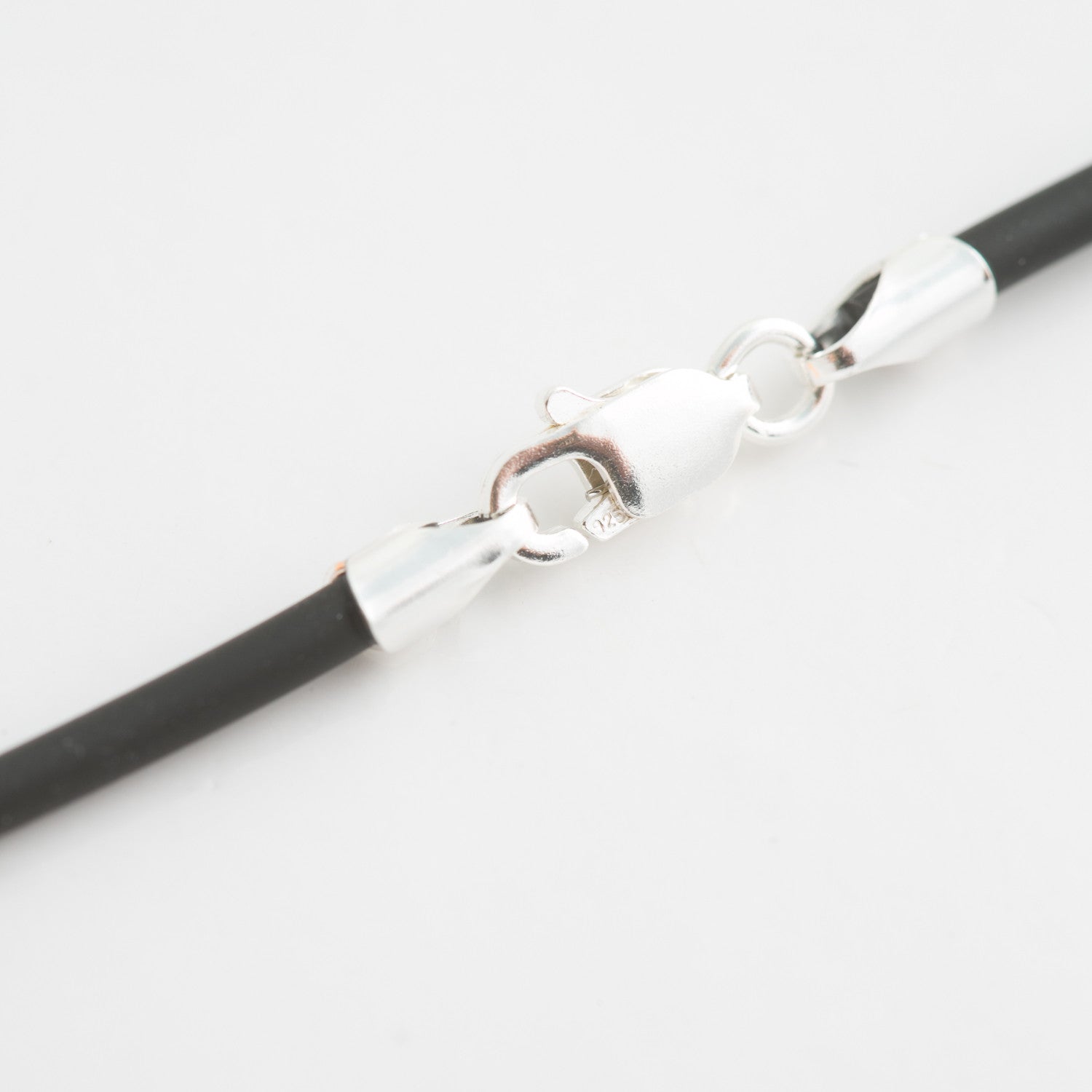 Jewelry Clasps Black Rubber Necklace Cord Black Rubber Sterling