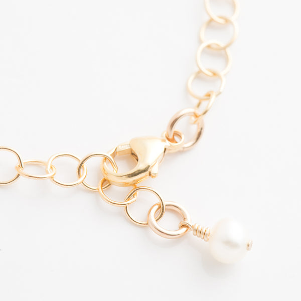 14K Gold Filled Round Link Charm Bracelet