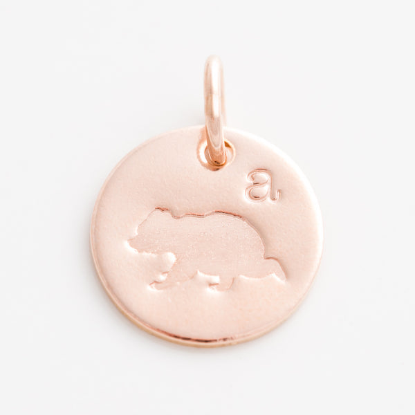Tiny Bear Cub Initial Charm