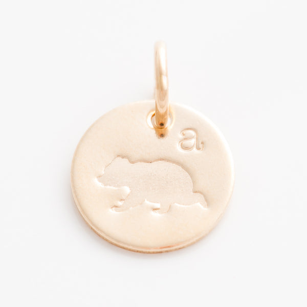 Tiny Bear Cub Initial Charm