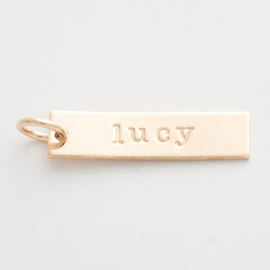 Personalized Skinny Rectangle Charm