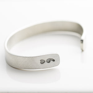 Heart Semi-Colon Cuff Bracelet - Charity For Project Semicolon