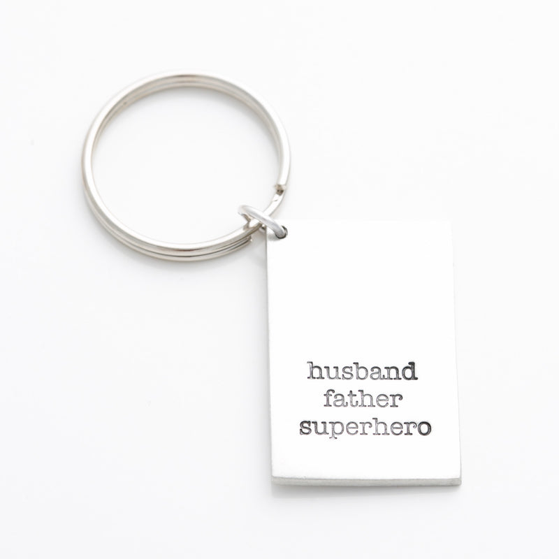 'Husband, Father, Superhero' Key Chain
